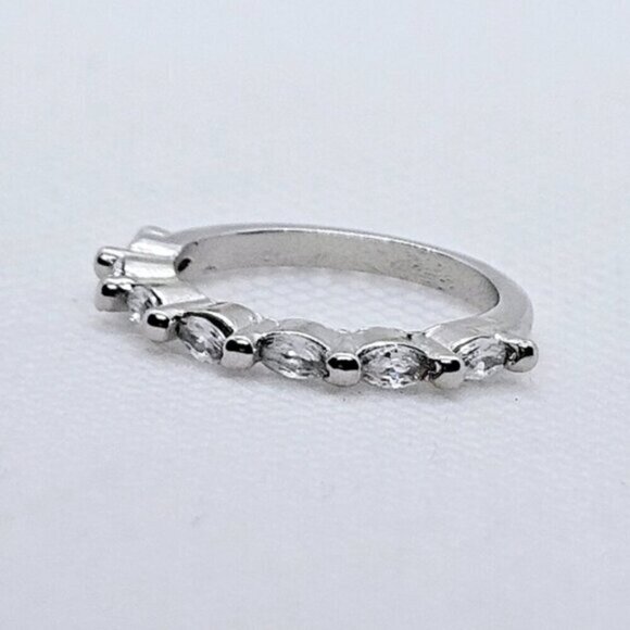 Silver Tone Moissanite Solid Bubble Fashion Ring - Picture 9 of 10